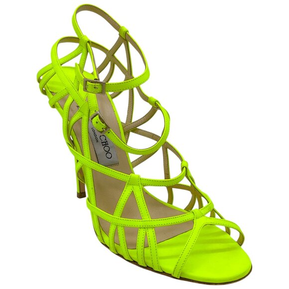 Jimmy Choo Neon Green Caesar Strappy Sandals